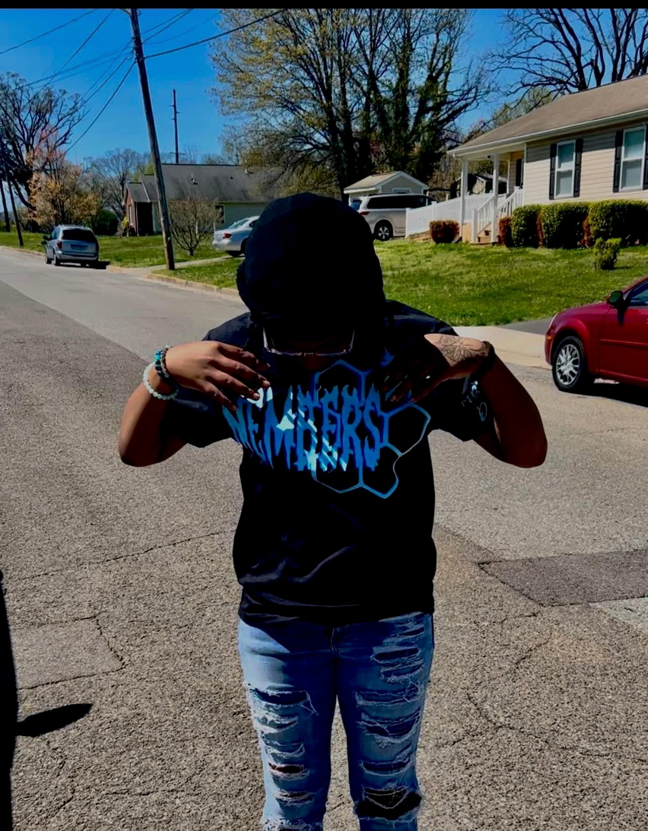 Black & Blue Honeycomb shirt